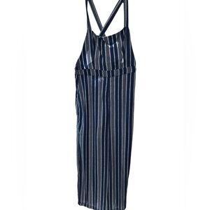 Forever 21 Navy and White Striped Jumpsuit